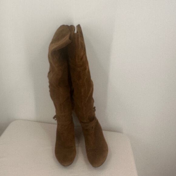 Nine West Brown Leather Suede Adele Knee High Boots Size 8 - Picture 7 of 10